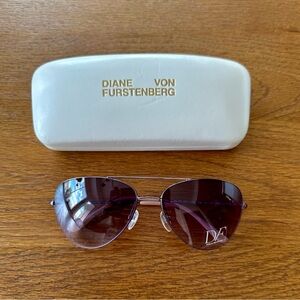 Diane Von Furstenberg Violet Aviator Sunglasses